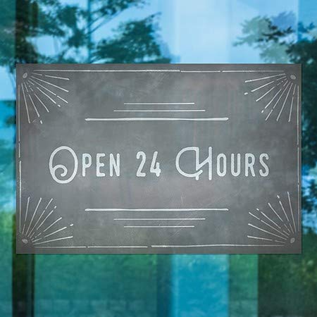 CGSignLab | פתוח 24 שעות -פינת גן נצמד חלון ברור | 30 x20
